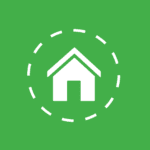 white house vector icon on green background